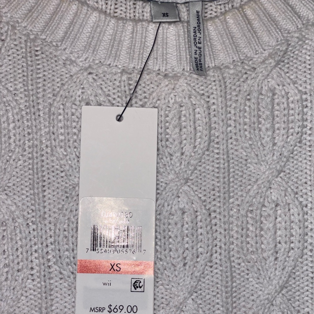 DKNY White Cable Knit Sweater - Picture 3 of 3